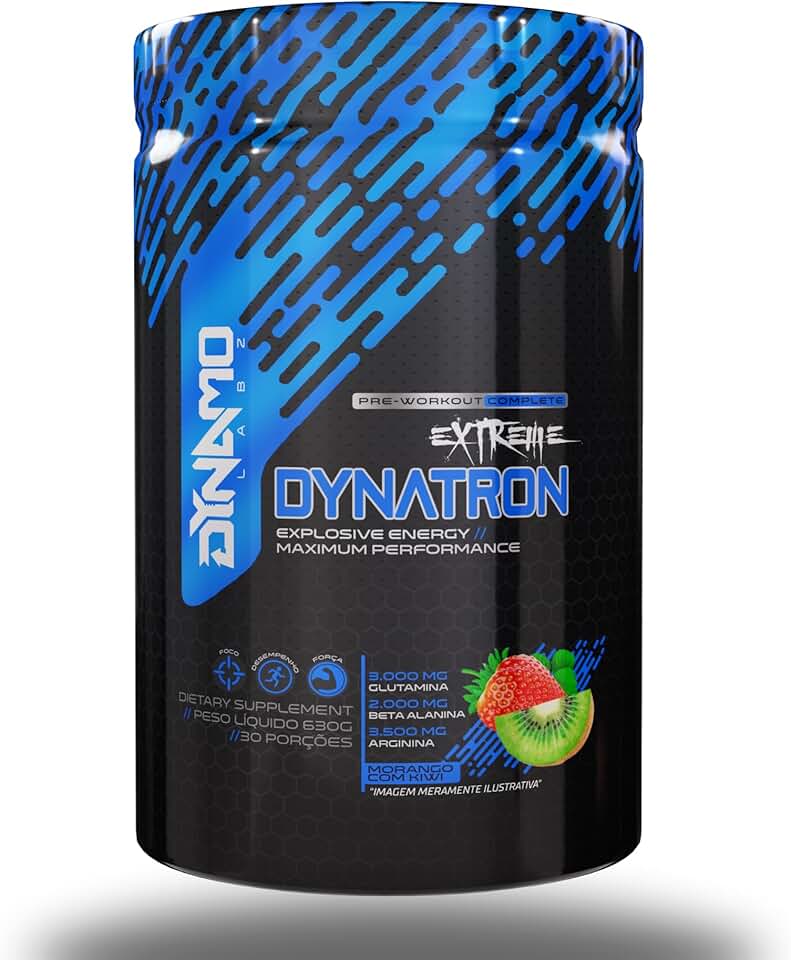 Dynatron Extreme Pré Treino Premium 630g - 25 Ativos, Alta Performance - Dynamo Labz (Morango com Kiwi)
