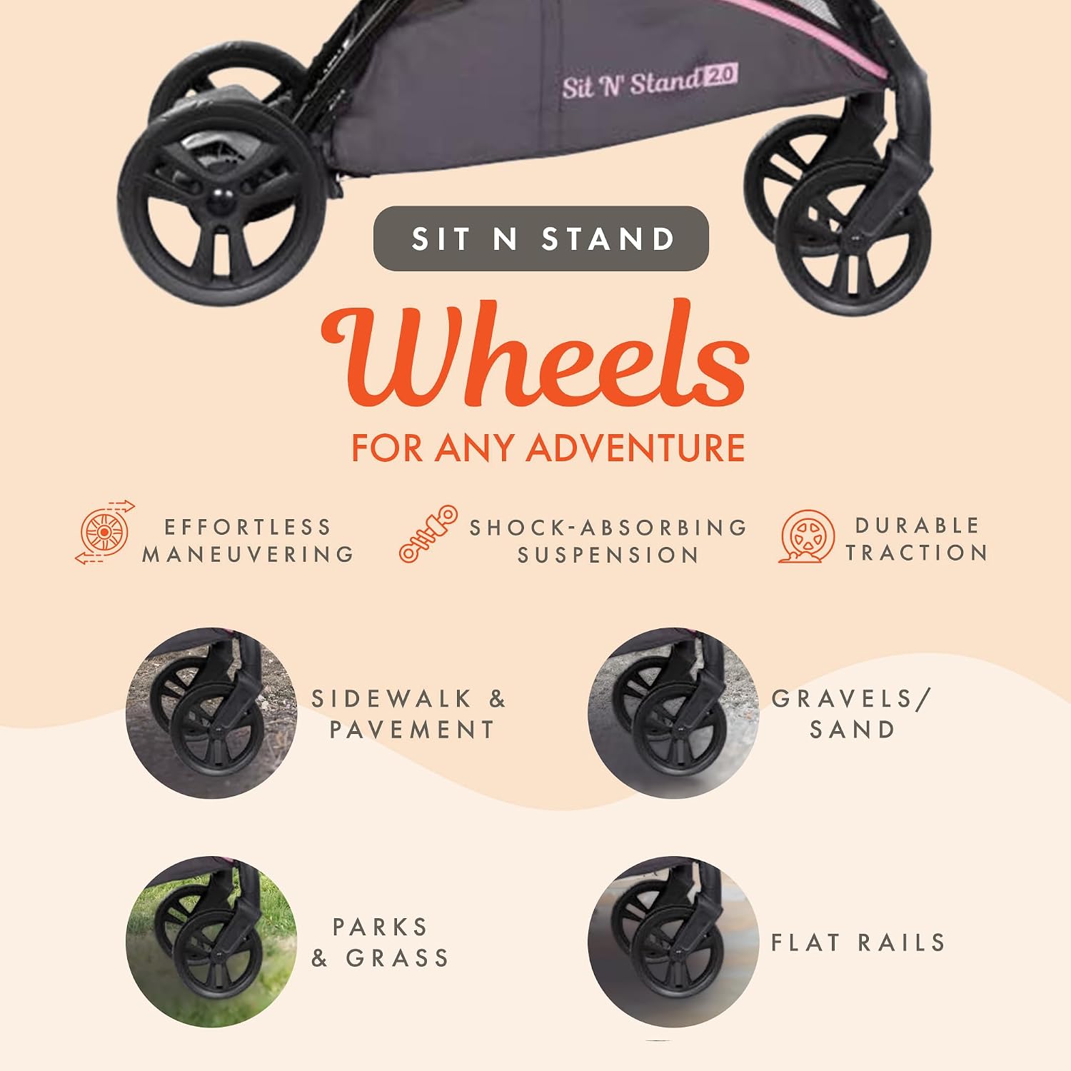 Baby Trend Sit N' Stand® 2.0 Stroller, Simply Pink