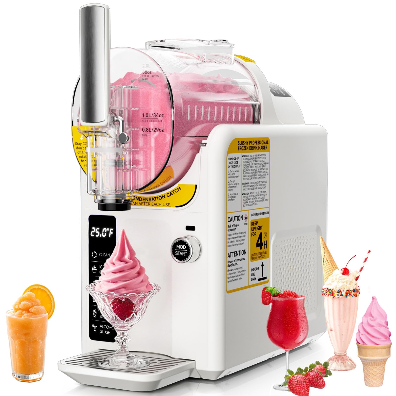 Ice Cream Machine Frozen Drink Maker Slushie Machine for Home - Slushy Machine Maker No Ice Needed Self