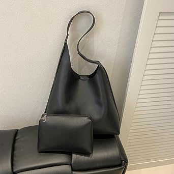 Hobo Bags for Women Leather Tote Bag Shoulder Purses Handbags Large Capacity 2pcs