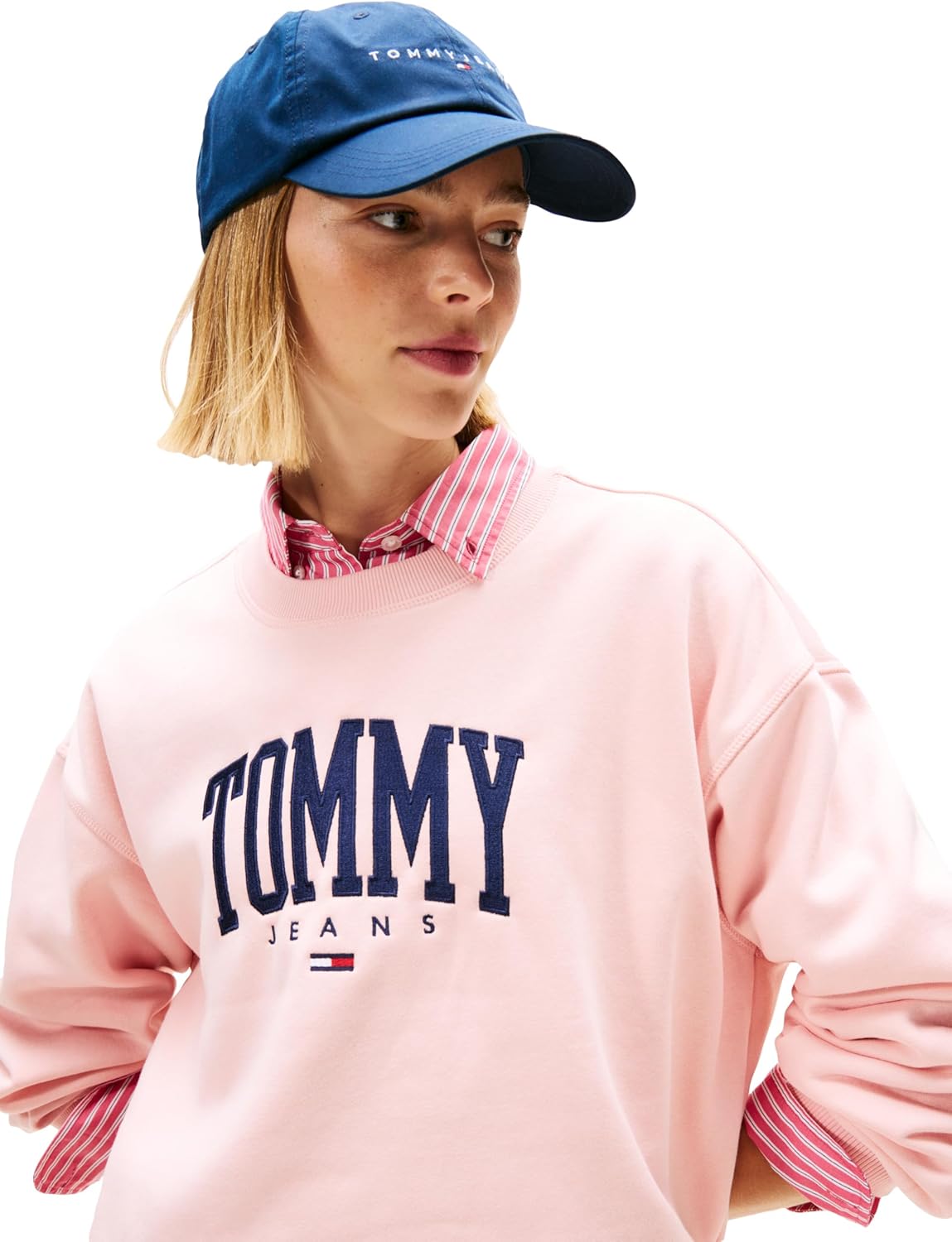 Tommy Jeans womens Medium Weight Pullover Crewneck With Printed Logo - Image 2