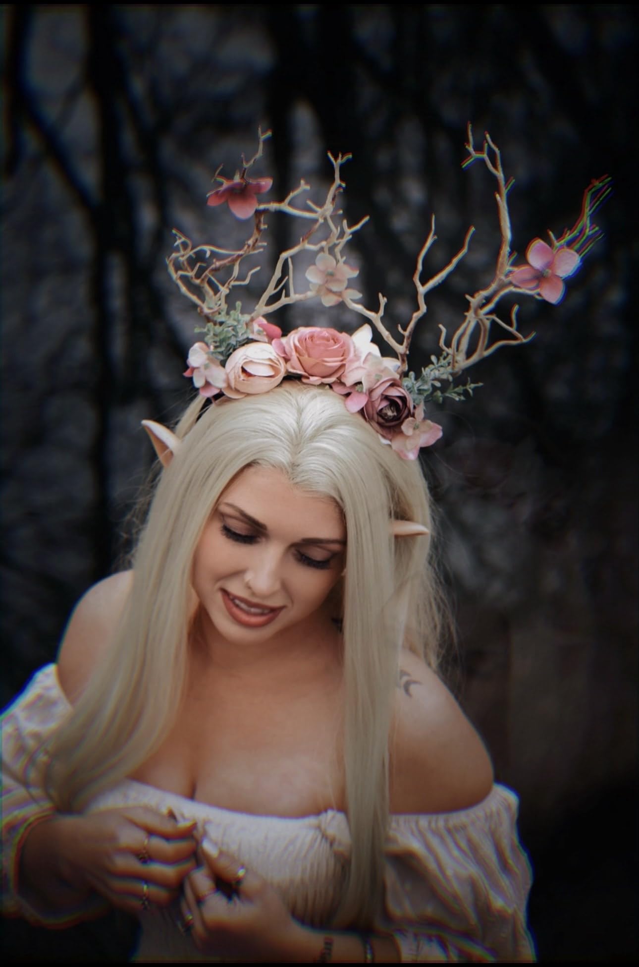 Amazon.com: FRESHME Renaissance Elf Ears with Antlers  display picture 2