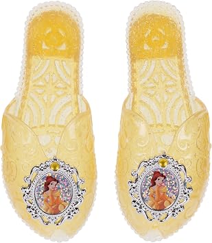 Disney Princess Dress Up Accessory Set Belle Tiara, Shoes, Wand and Comb Set for Little Girls Role Play Time Costume Toys for 3-6 Years