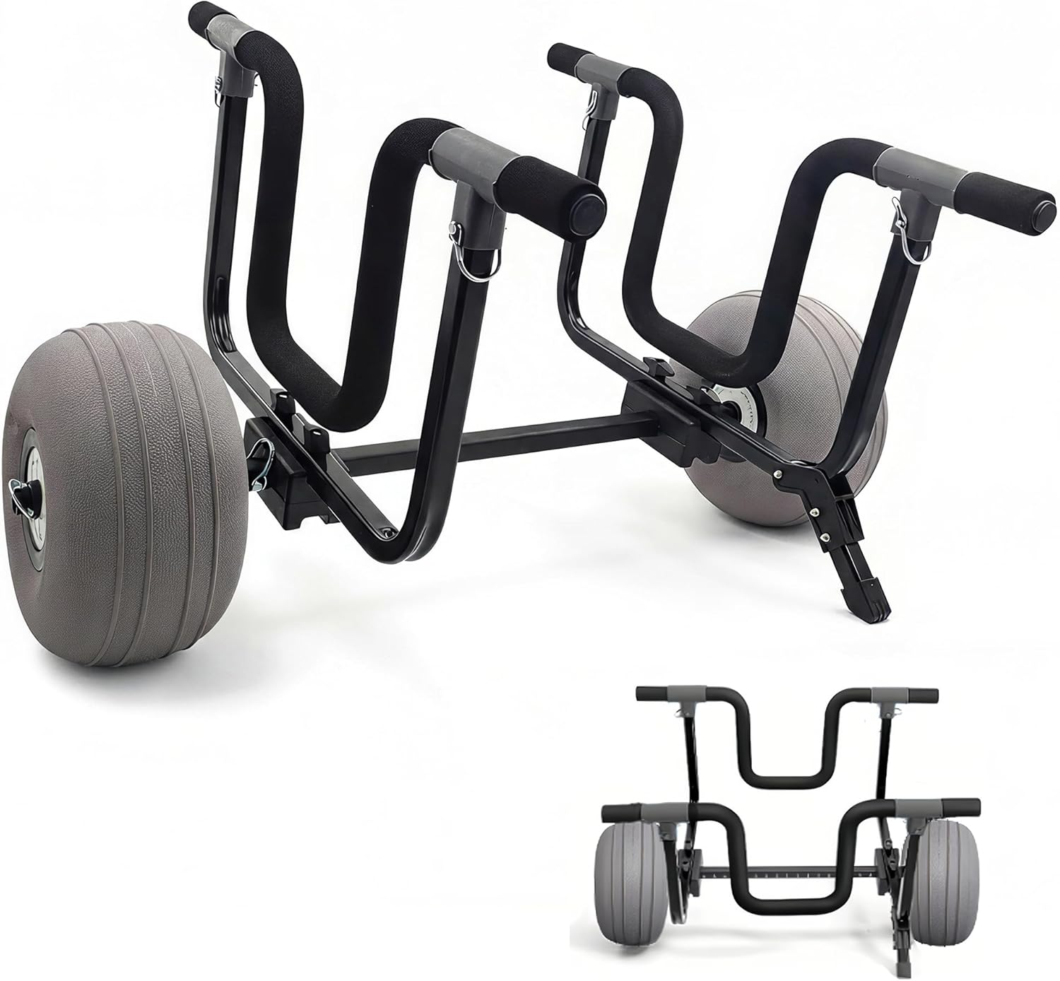 2-in-1 Detachable Kayak SUP Dolly Cart with 11" Beach Wheels for All Terrain - Kayak Cart for Canoe, Surfboard, Paddle Board Transport