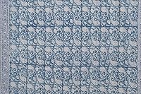 Vista 2 de Kantha indio - Manta de algodón con estampado de bloques de Kantha, hecha a mano, tamaño Queen e individual (azul, individual (90 x 60))