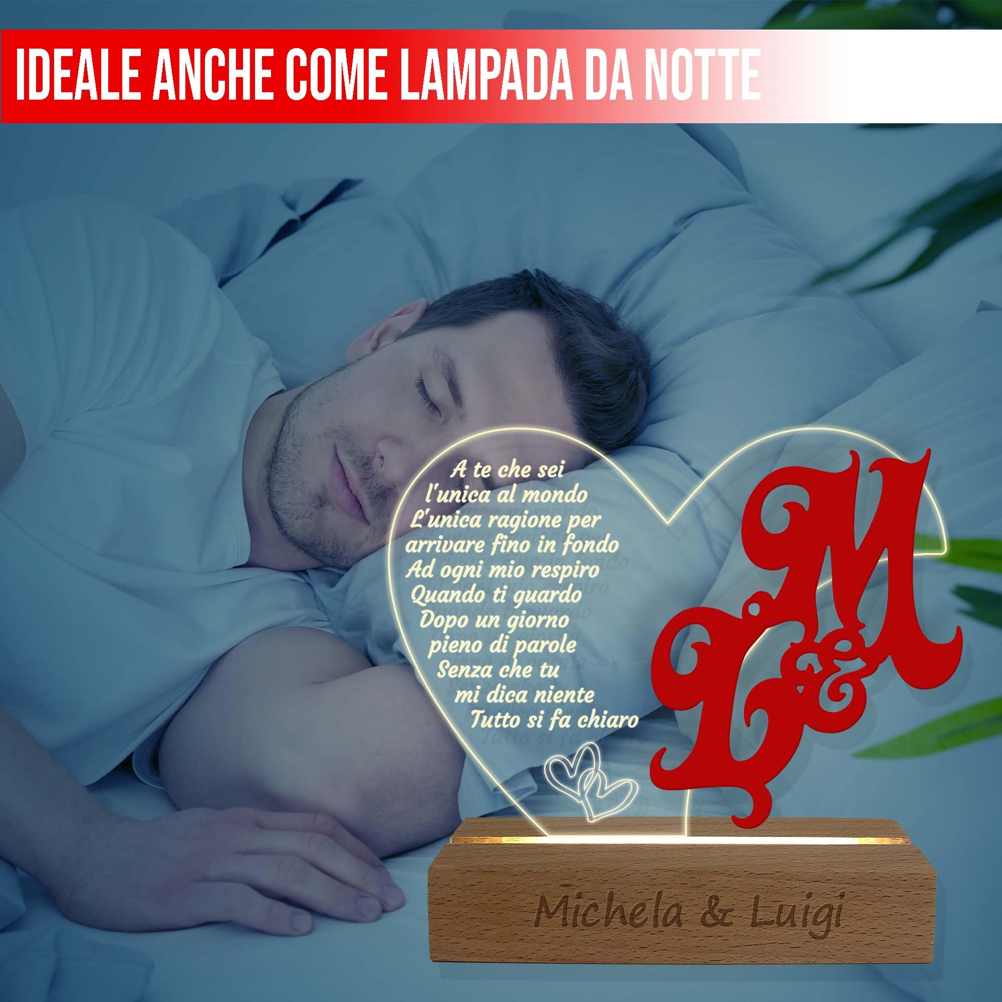 Lampada personalizzata per partner – Illuminazione decorativa per coppie – Regalo per fidanzata e moglie – Idea regalo per anniversario o San Valentino - Italia Lampada personalizzata per partner – Illuminazione decorativa per coppie – Regalo per fidanzata e moglie – Idea regalo per anniversario o San Valentino - Italia