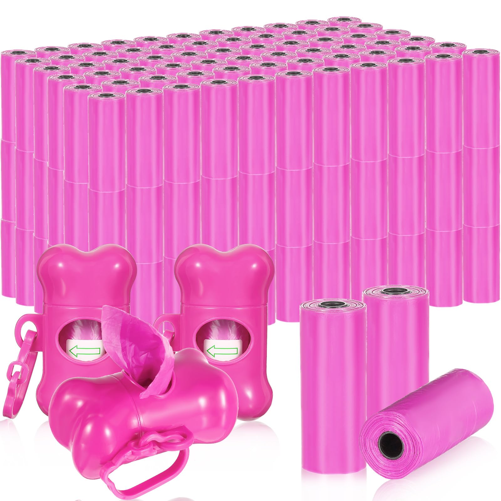 Sacchetti per cani da 3000 pezzi, per cani e cani, con 3 sacchetti per cacca, per cani e cani, per la casa, all'aperto, cuccioli, passeggiate e viaggi, 30 x 20 cm (rosa caldo)