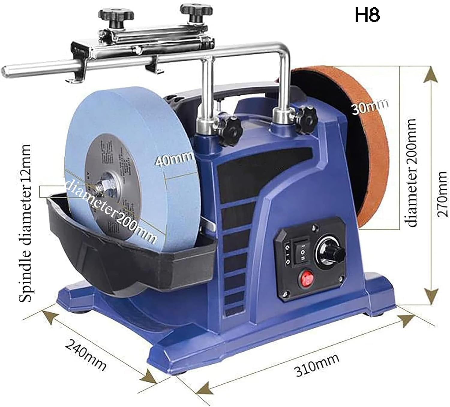 Afilador De Cuchillos Eléctrico Húmedo, Máquina Afiladora De Cuchillos Eléctrica Refrigerada Por Agua Con Muela De 220, Velocidad Variable Continua De 30 a 150 RPM Para Una Variedad De Cuchillos