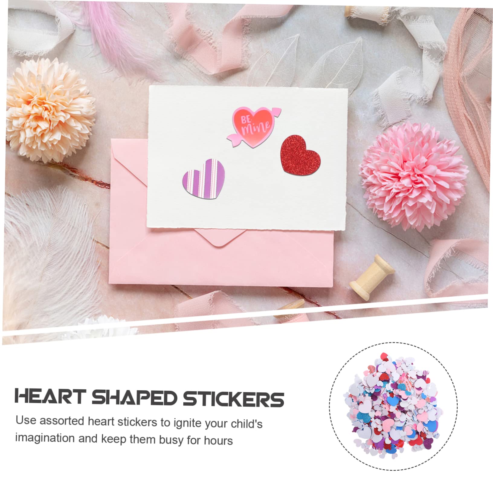 5 zestawów Naklejki miłosne Piankowe serca do rękodzieła kształty serc Naklejki DIY Craft Tworzenie kartek Kalkomanie Scrapbooking Naklejki piankowe Naklejki w kształcie serca Papierowe miłośnicy tele