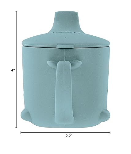 Miniatura 8 de Nuby Animal Friends Taza de silicona para beber - Taza para niños pequeños con un asa - 6+ meses - Ballena azul