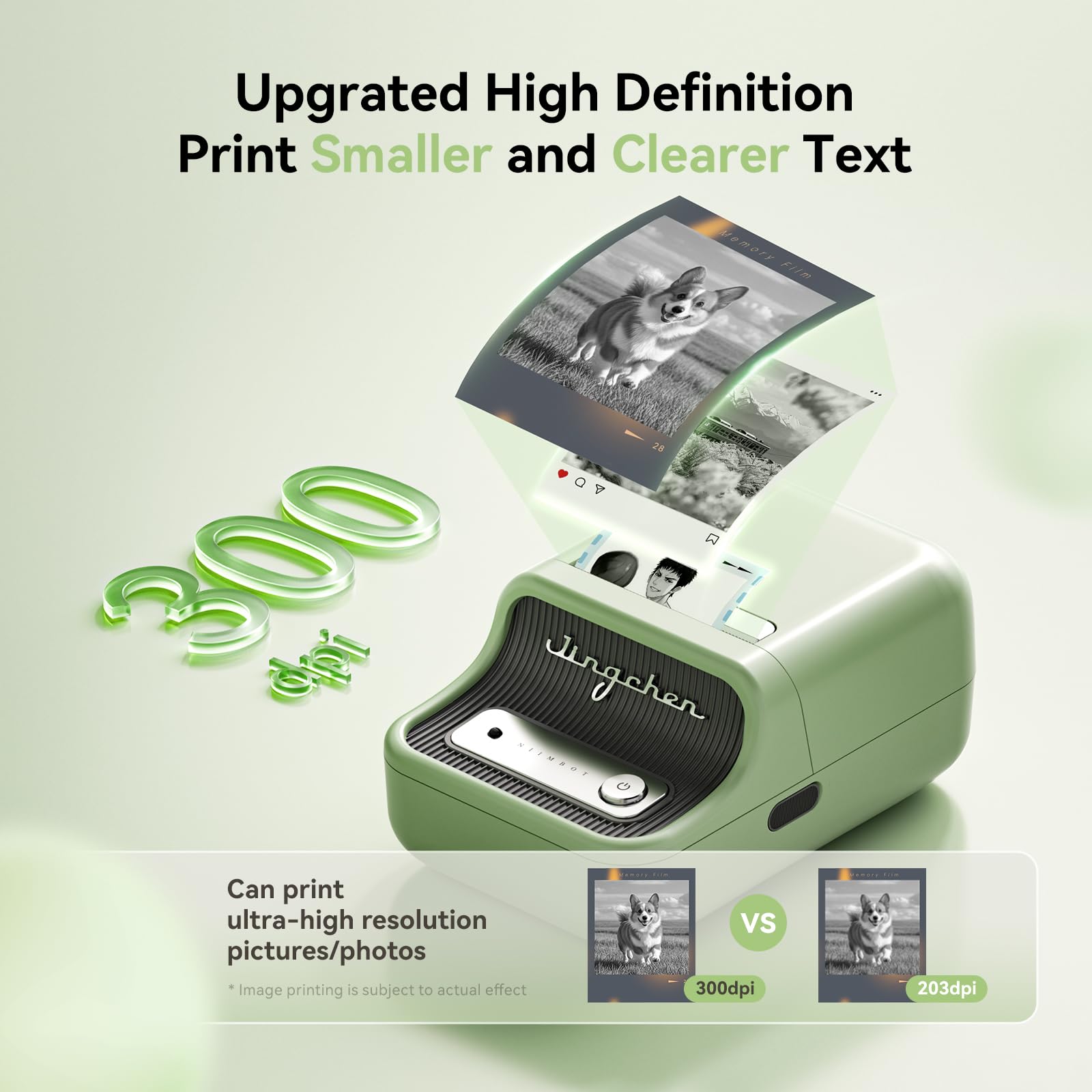 NIIMBOT B21 Pro Upgraded Label Maker, 300 DPI, lustige App, wasserdichtes Etikett, tragbarer Etikettendrucker, Bluetooth-Aufkleberdrucker für Organisation, Preis, Logo, Scrapbooking, Grün
