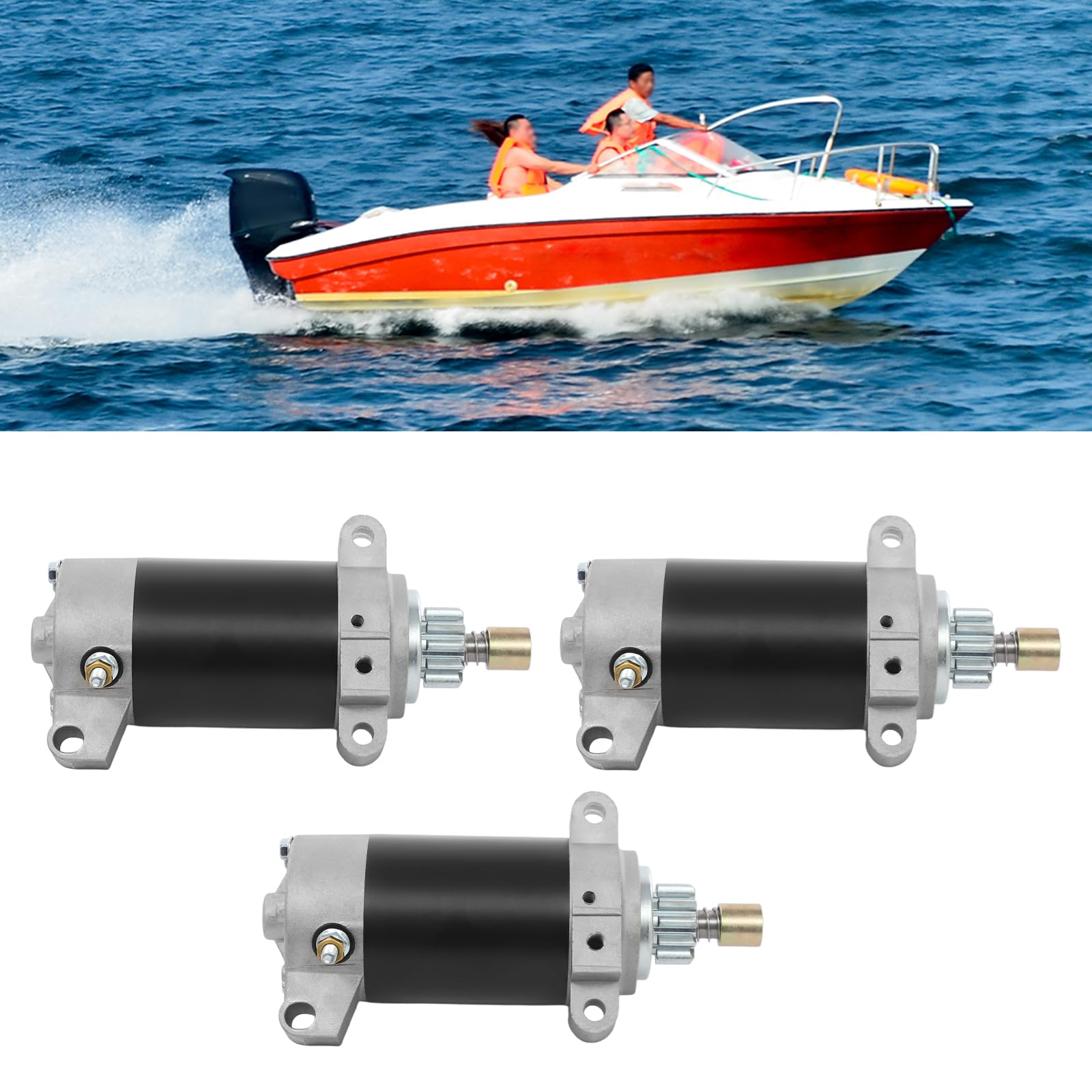 Set di 3 pezzi di ricambio per avviamento del motore fuoribordo in combinazione con F20 6AH-81800 6AH-81800-01 S108-125 410-44145 in laghi, serbatoi, zone costiere
