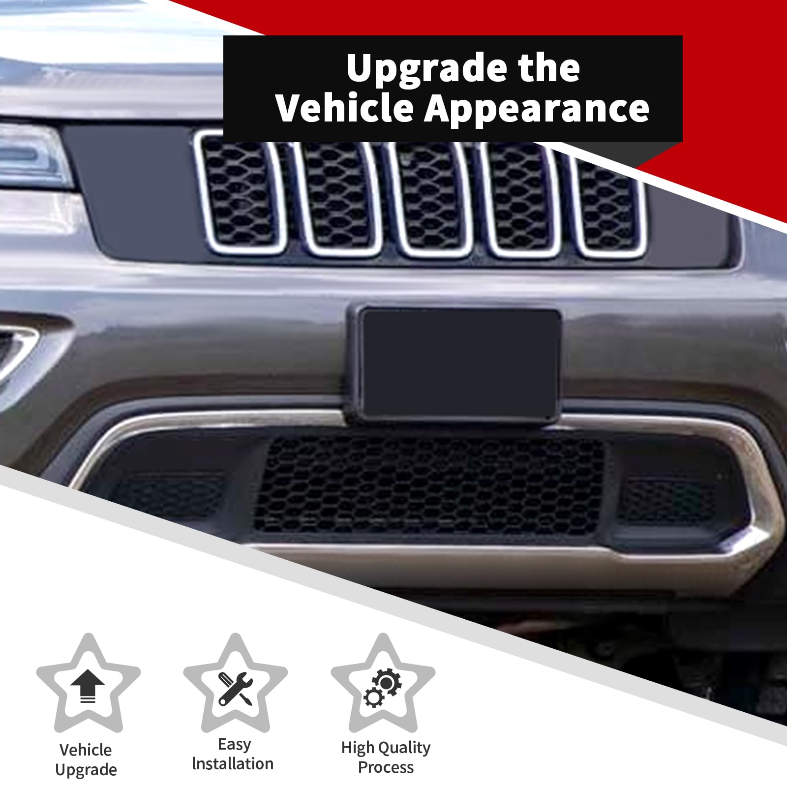 Voodonala Front License Plate Bracket For Jeep Grand Cherokee 2017-2023 - Textured Black