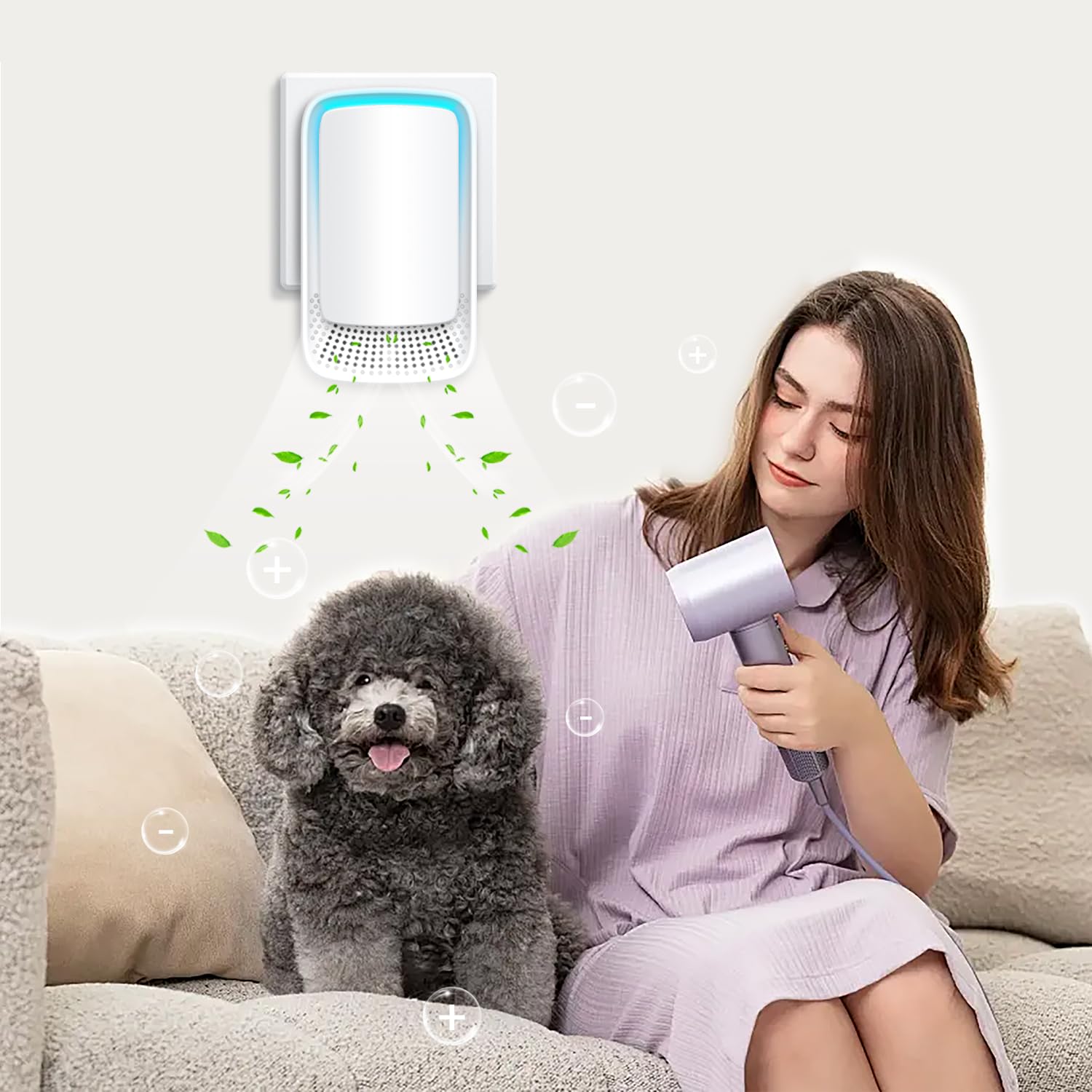 Purificador de aire, Dayear Mini Generador de iones Negativo Plug-in Negative Ion Purificador Ionizador de Aire para Dormitorio/Casa/Salón/Habitación de Animales, Purificar Olores (3 Pcs)