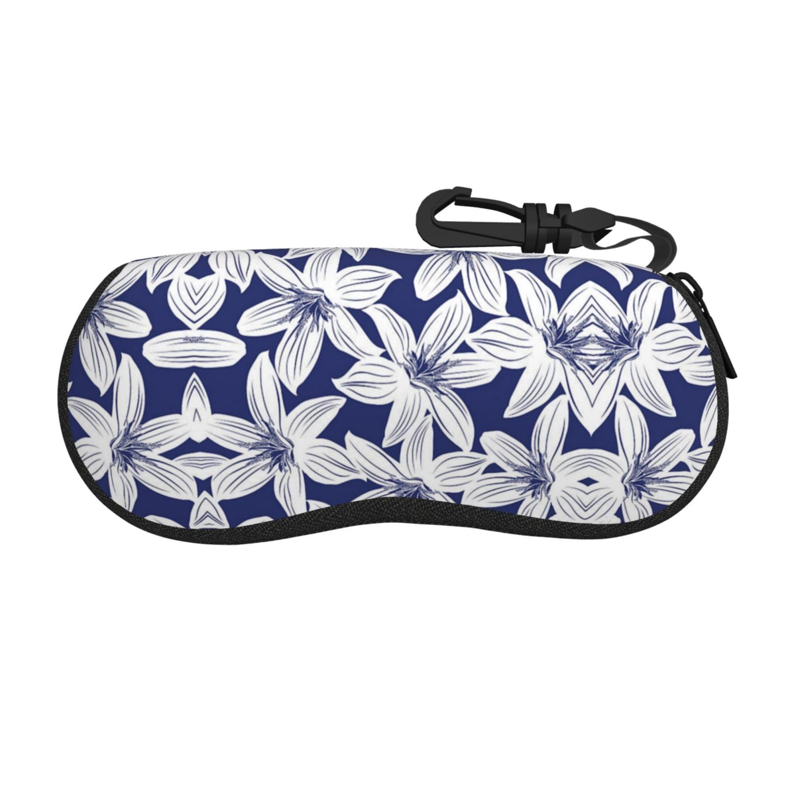WXWJSHMGC Tropical Hibiscus Flower Print Eyeglass Case Sunglasses Soft Pouch With Belt Clip Ultra Light Neoprene Zipper Eyeglass Case Stylish Portable Travel Glasses Casefor Men & Women