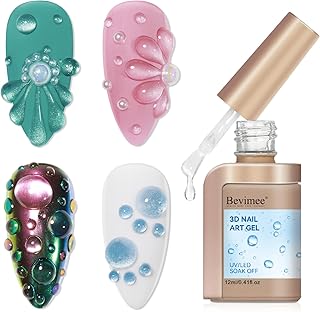 3D Nail Gel, Water Drop Gel Nail Polish Clear Sculpting Gel for Nail Art, Water Droplet Rain Drop Effect, for Design, Carving, Painting, Rhinestone Glue, Soak Off Manicure DIY Home 12ML