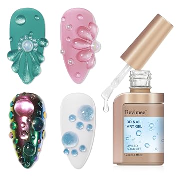 3D Water Drop Gel Raindrop Nail Polish Sculpting Gel for Nail Art | Water Droplet Rain Drop Effect, for Design, Carving, Painting, Rhinestone Glue, Soak Off Manicure DIY Home 12ML