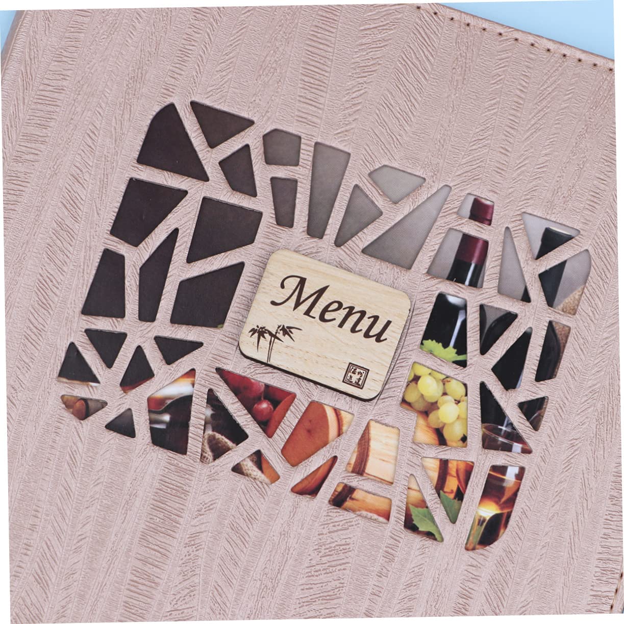 KICHOUSE Restaurant Menu Cover Clip Leather Menu Holder Decorative Metal Corners