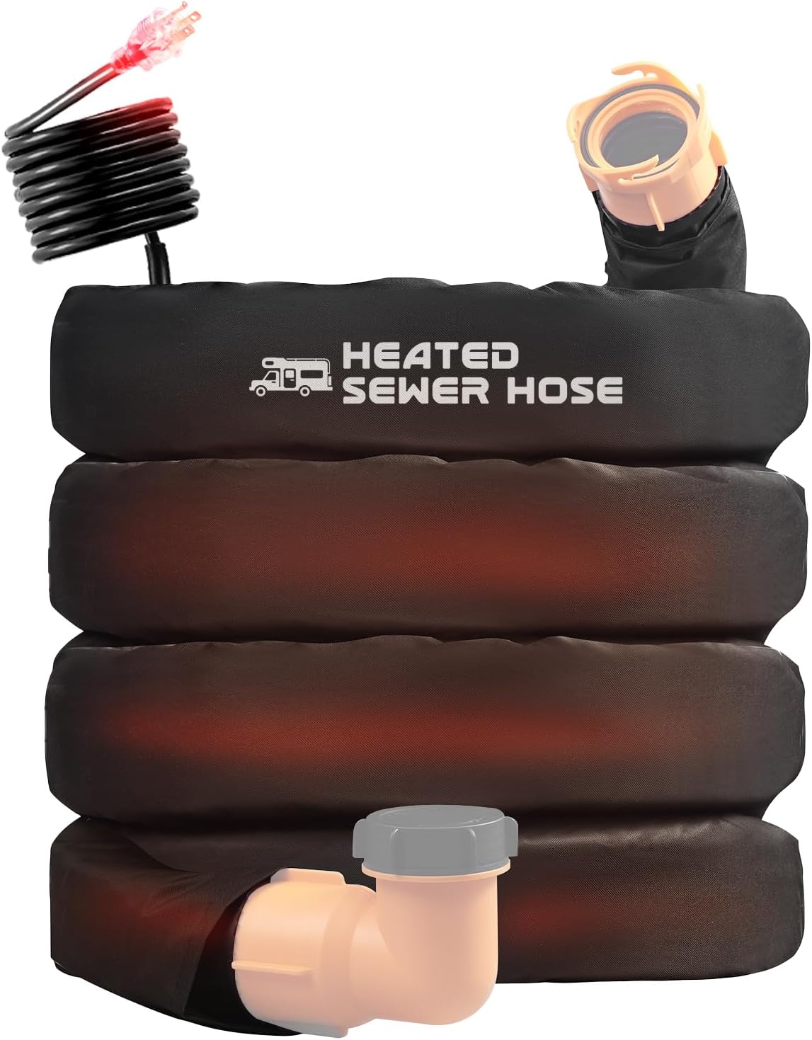 Heated 20FT RV Heated Sewer Hose Cover Avoid Freezing at -20°F RV Heated Waste/Sewer Discharge Hose Rv Sewer Hose Storage Bag Packaging（JUST COVER）