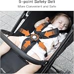 Gromast Compact Fold Baby Stroller, Lightweight Travel Toddler Stroller with One-Click Fold, Extendable UPF50+ Canopy, Cup Holder, UV Protected and Waterproof, One-Hand Folding - Black