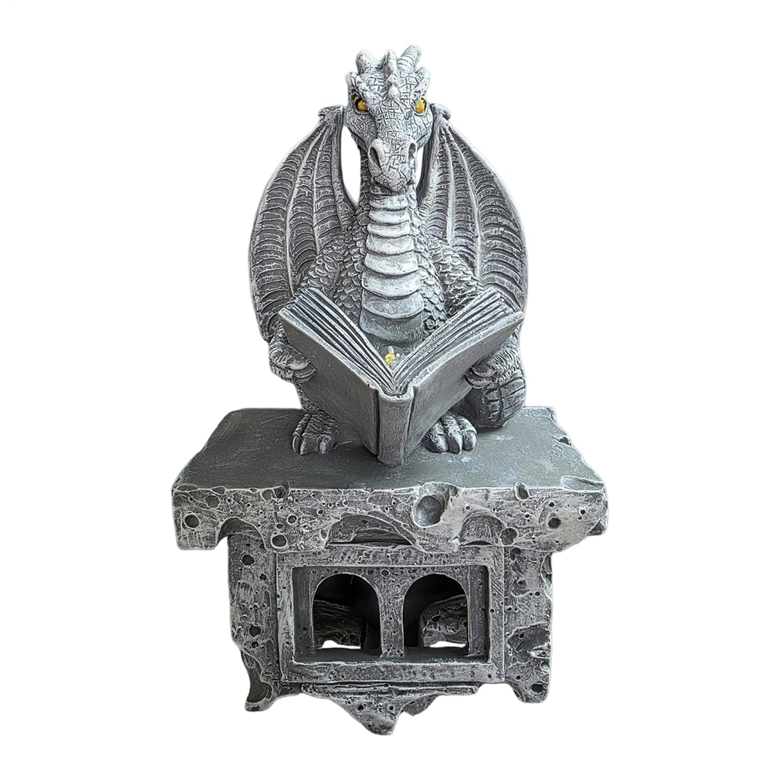Applique Murale Solaire Dragon avec figurine d'animal en résine pour paysage de jardin