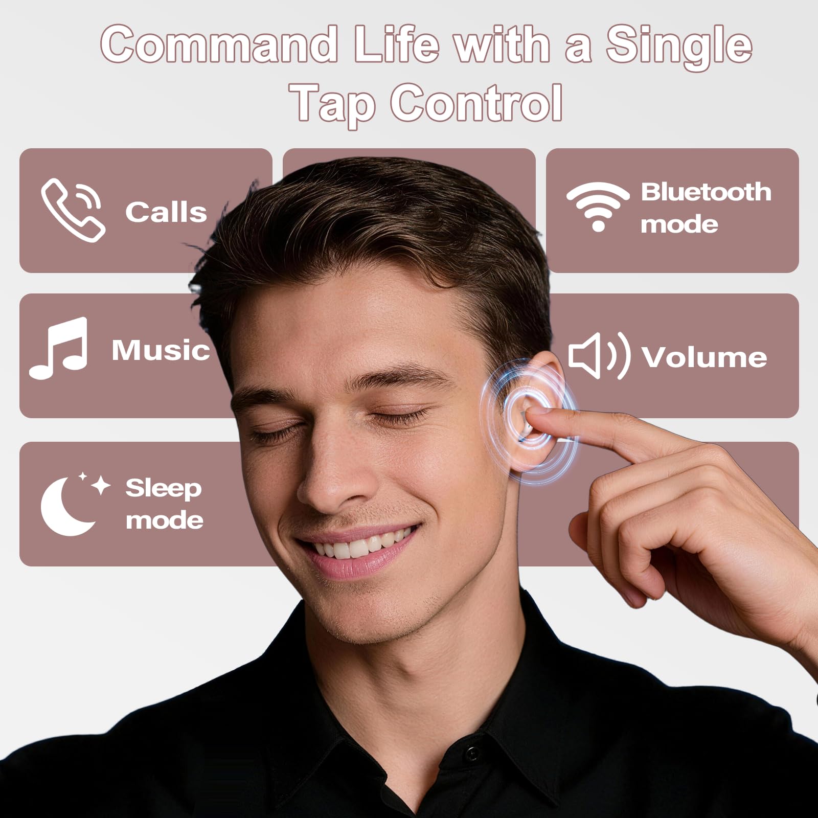 Mini Auriculares para Dormir Bluetooth 6.0 y aplicación, Ruido Blanco Integrado para Dormir, Rosa Dorado