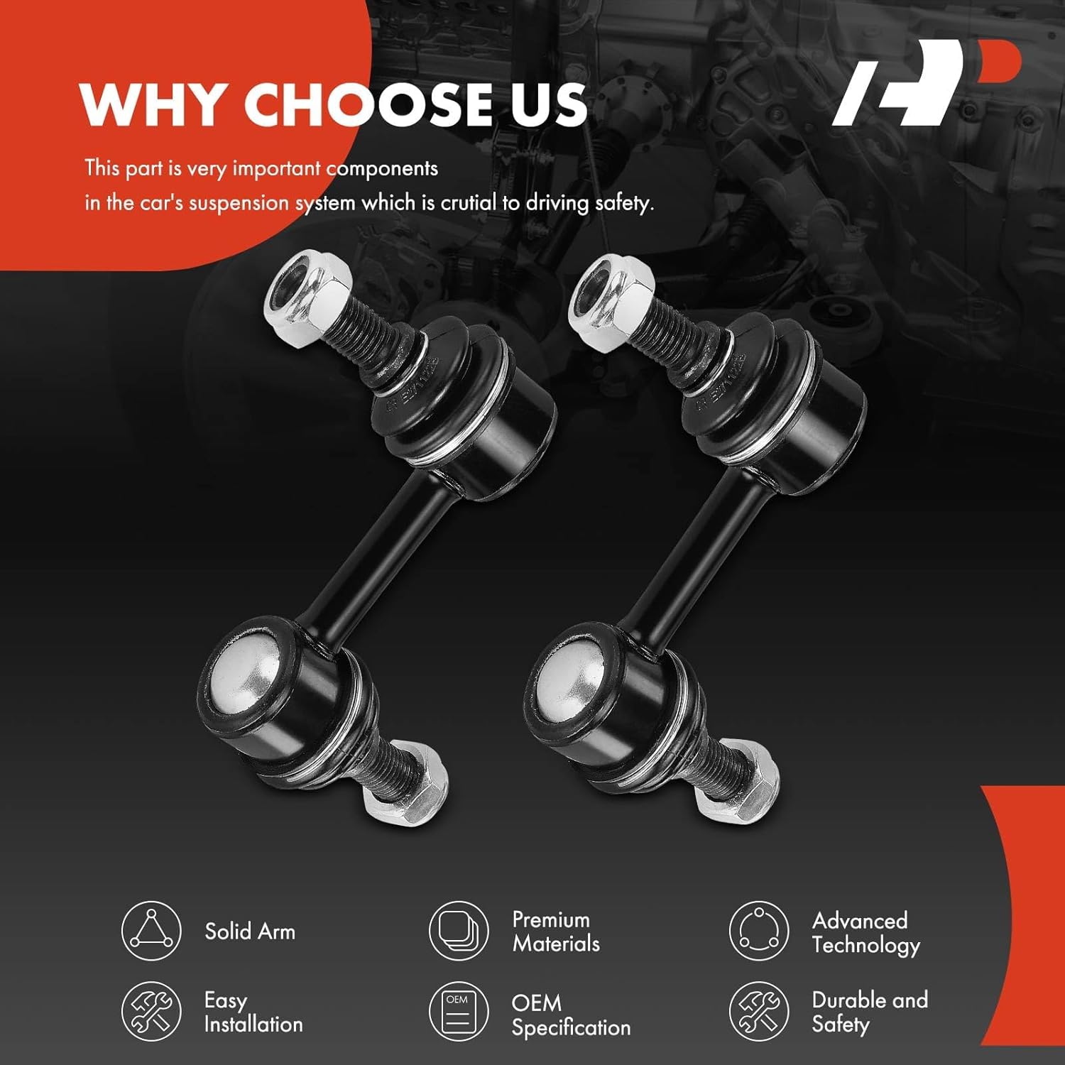 A-Premium 2 x Front Sway Bar Links Stabilizer Bar Links Compatible with Acura TL 2007-2014