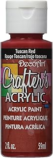 DecoArt DCA126-3 Crafter's Acrylic Paint, 2-Ounce, Tuscan Red