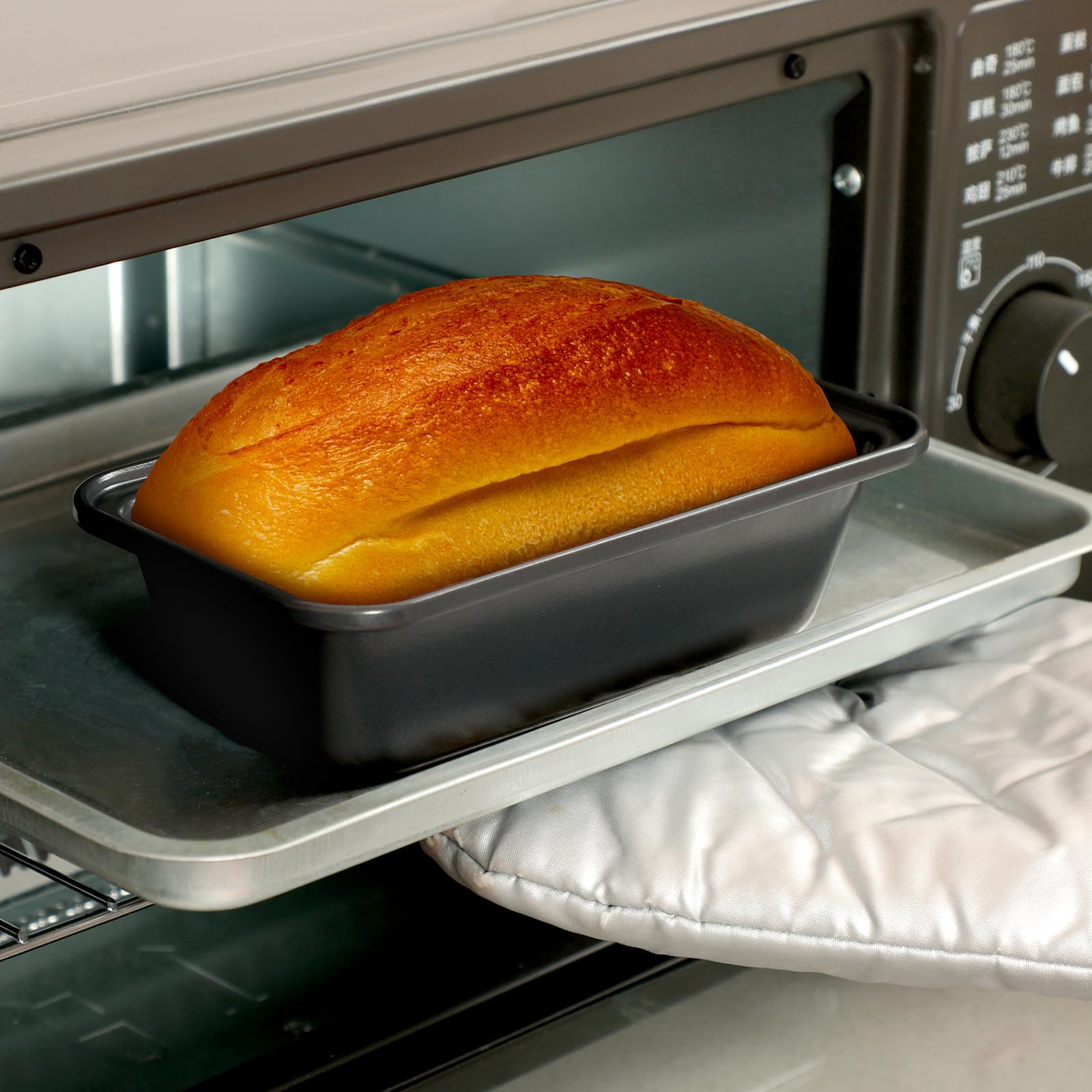 Uiifan 24 mini moldes para hornear pan, antiadherentes, pequeñas latas de pan de plátano de 6.1 x 3.3 x 2.1 pulgadas, antiadherente, de acero al carbono, para horno y hornear (gris oscuro)