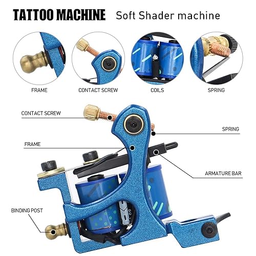 Miniatura 3 de Kit completo de máquina - Kit de máquina Yuelong de 4 bobinas con agarre de fuente de alimentación, piel falsa y accesorios para artista