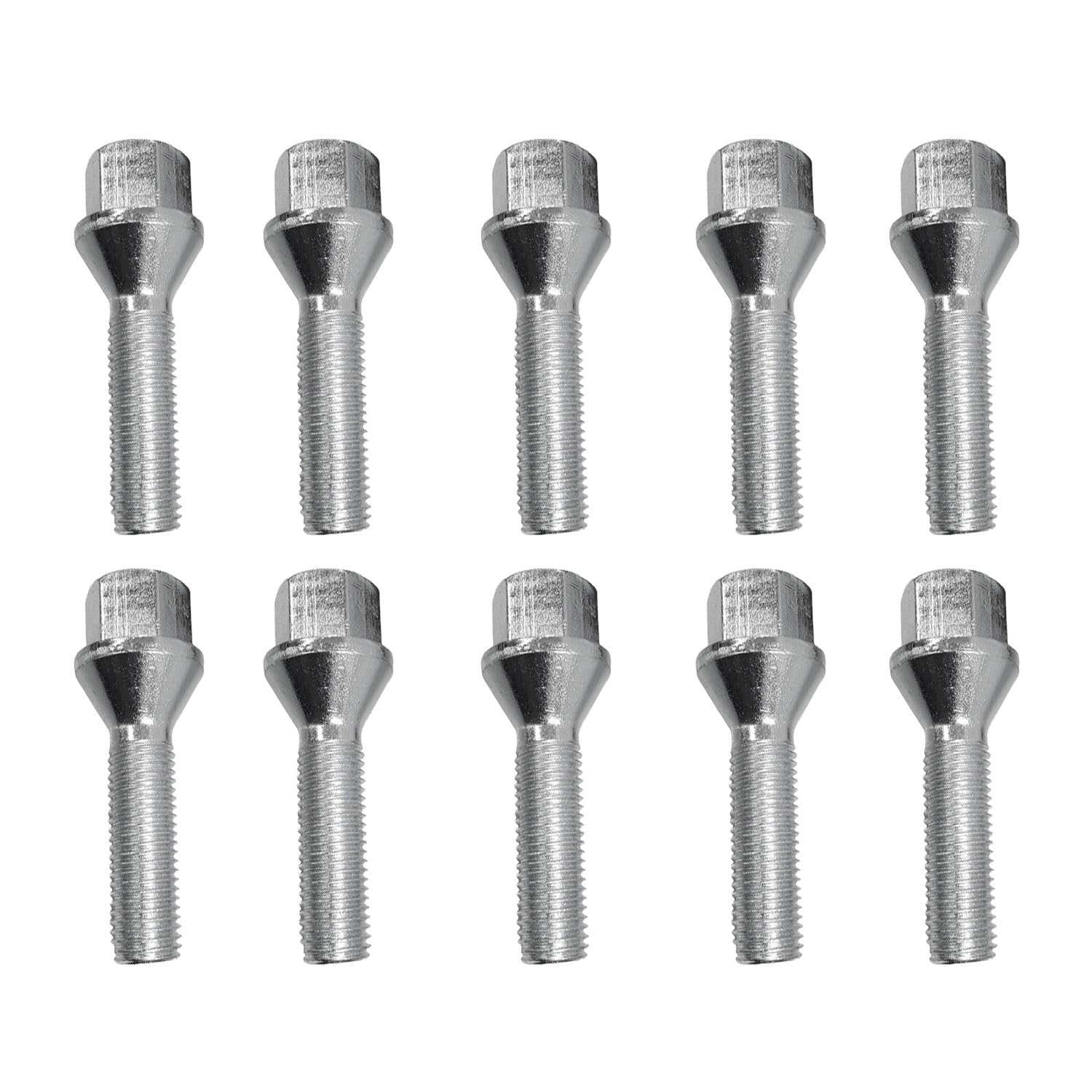 TRACER 10x Boulon de Roue M14x1,25 Conique 60° 43mm | Hex 17mm Compatible avec BMW 1 F20 LCI