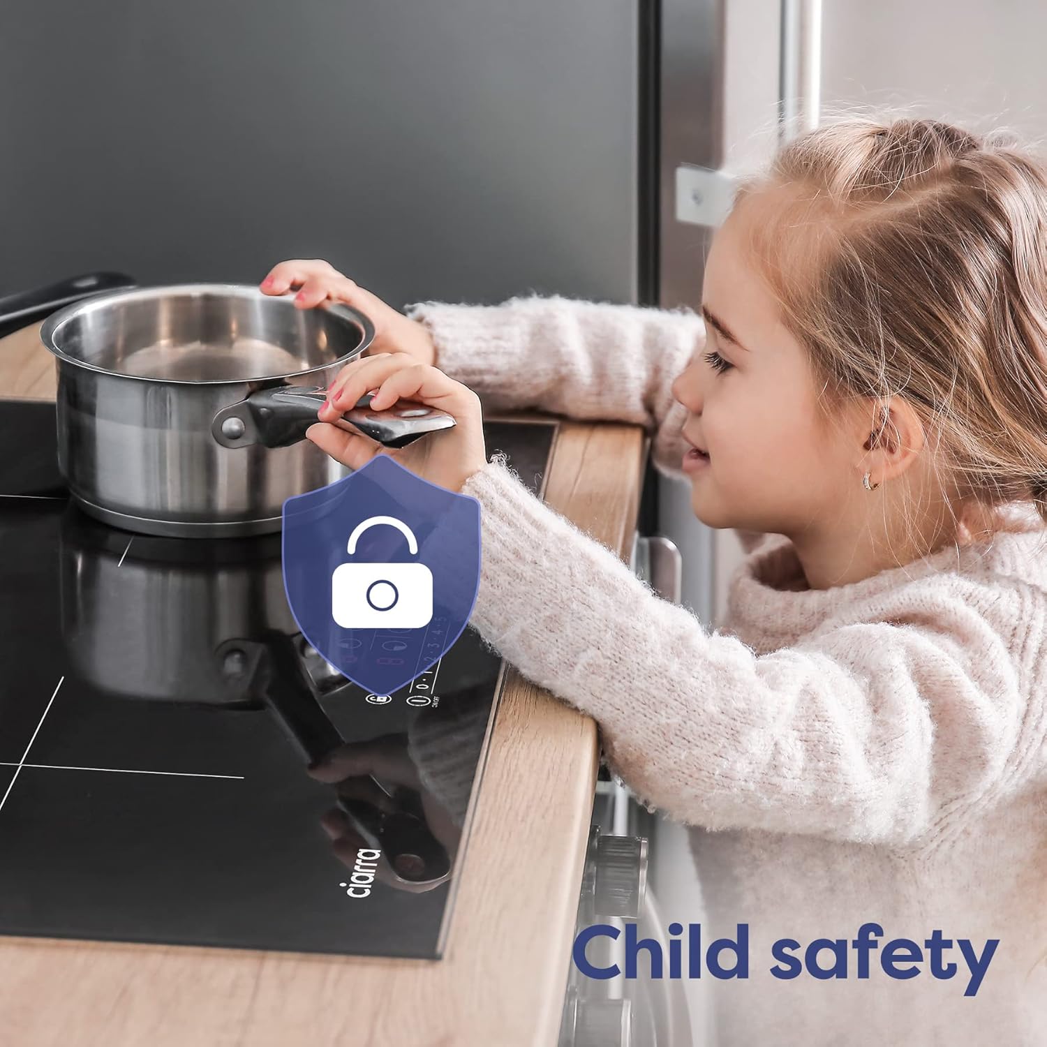 CIARRA CBBIH4B Piano cottura a induzione 4 Fuochi 7200W con funzione Booster Controllo tattile timer Vetroceramico 9 livelli Blocco bambini Nero CIARRA CBBIH4B Piano cottura a induzione 4 Fuochi 7200W con funzione Booster Controllo tattile timer Vetroceramico 9 livelli Blocco bambini Nero