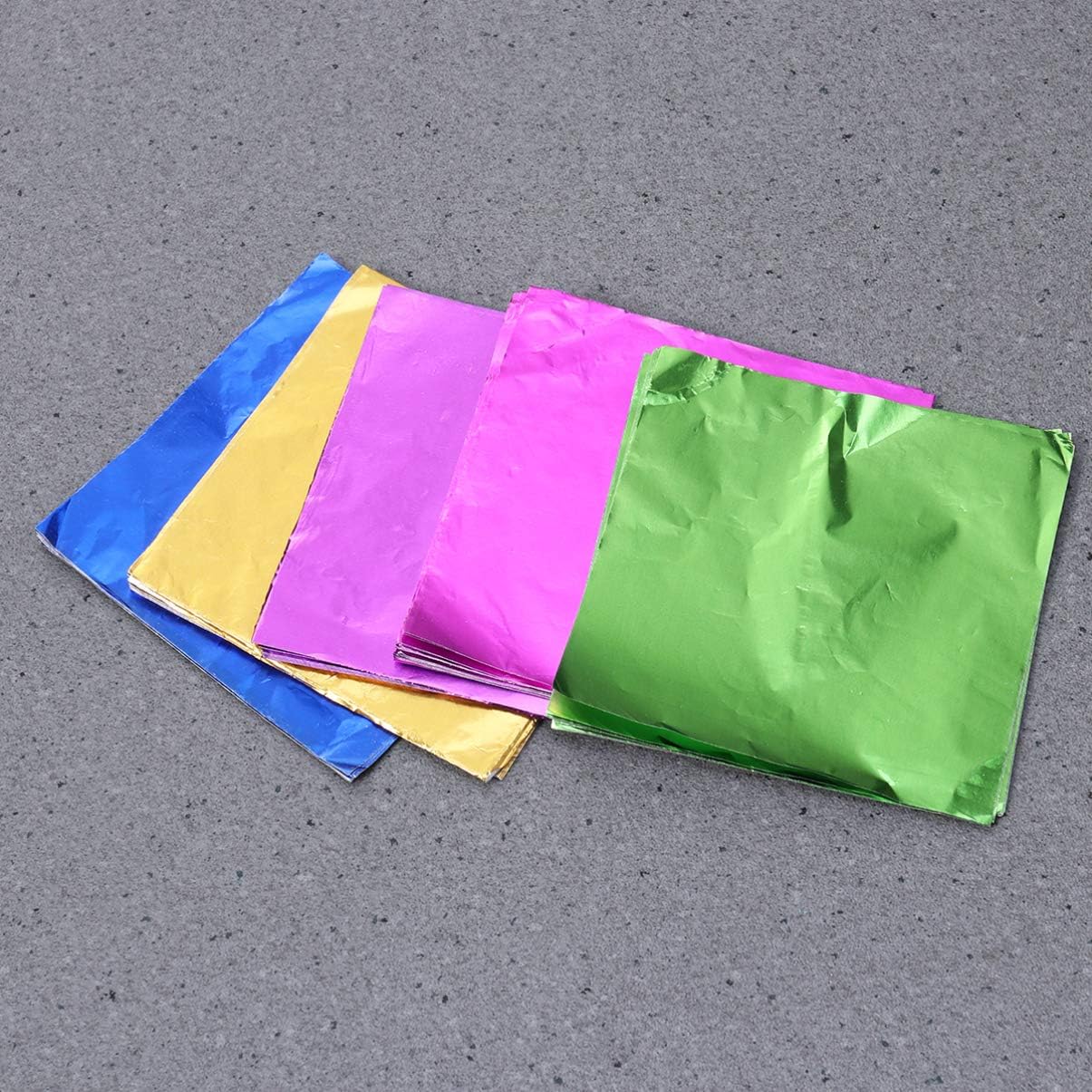 Cabilock 3sets Box Packaging Wrapping Papers Aluminum Foil Paper for Candy Bath (9x9cm) Food-grade Smooth Surface 5packs*3