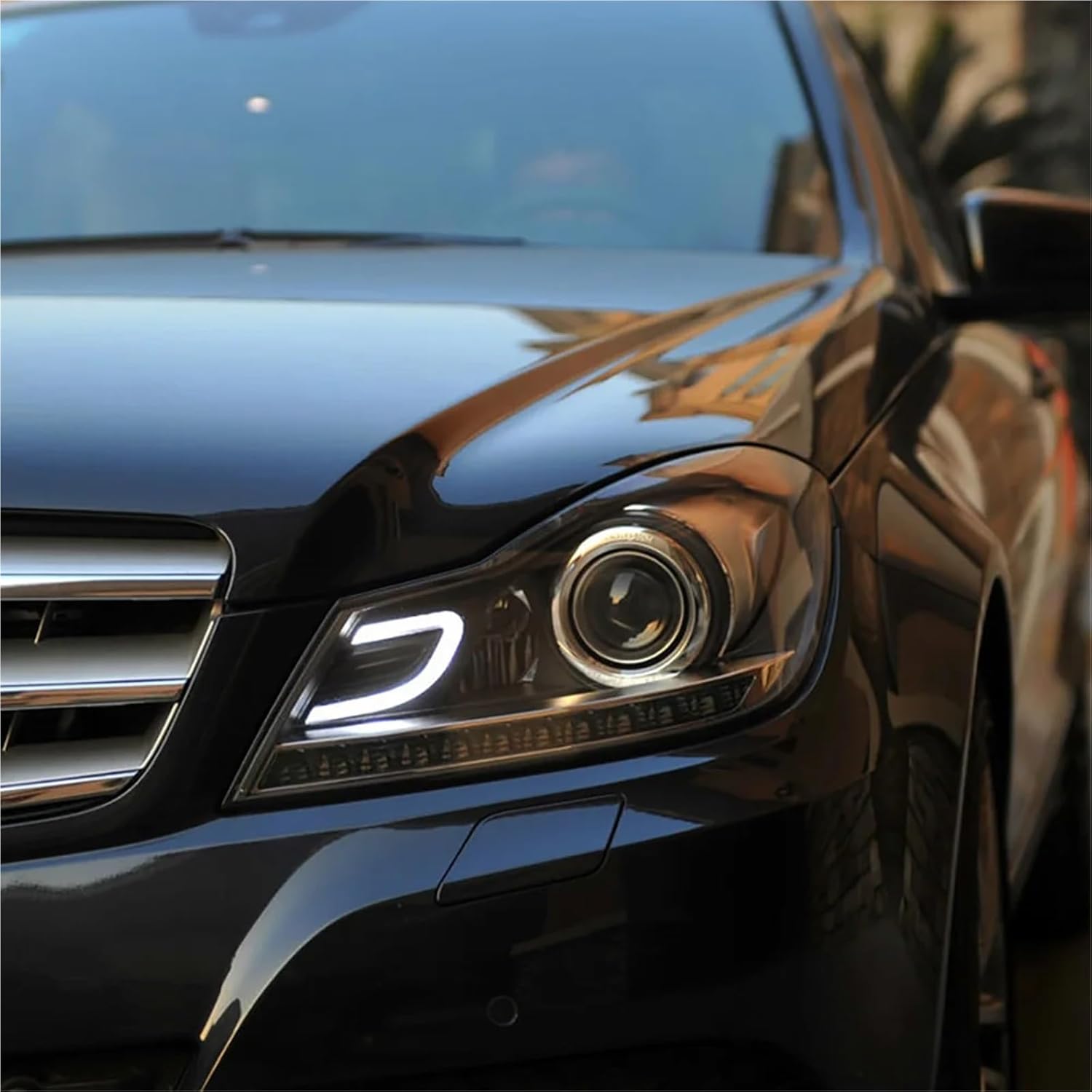 Headlight Cover Shell Compatible for Mercedes for Benz C-Class W204 C180 C200 C260 2011 2012 2013 Headlamp Lens Plexiglass Replace Original Lampshade(1PCS Right Side)