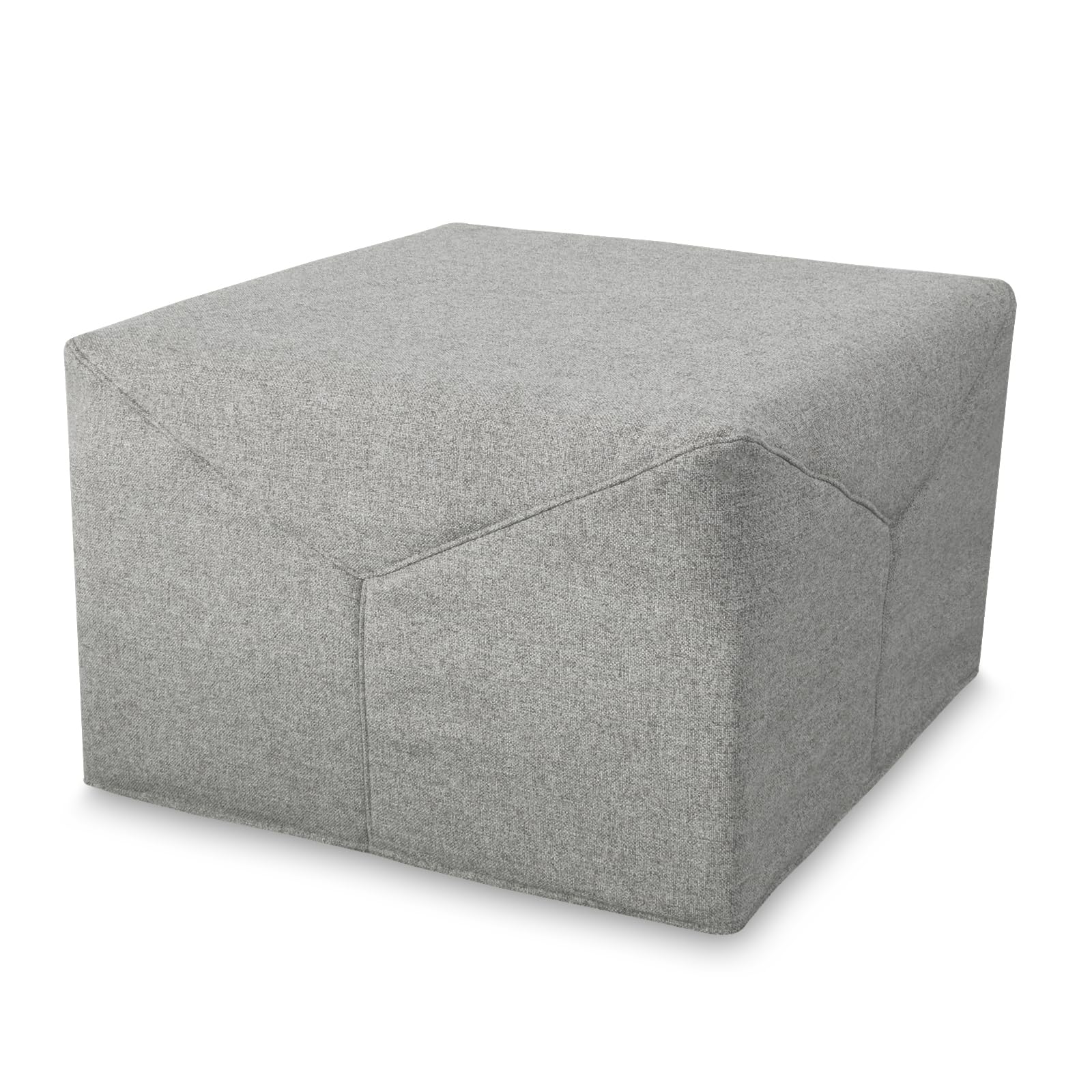 EVERGREENWEB - Pouf Letto Singolo con materasso Waterfoam h 10 cm, Salvaspazio Pieghevole poggiapiedi, Ottomano, Tessuto Grigio Scuro Sfoderabile e Lavabile, per Camera Cameretta Soggiorno - IRIS