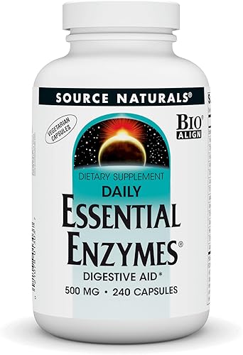 SOURCE NATURALS Enzimas esenciales en cápsulas vegetarianas 500 mg - 240 cápsulas