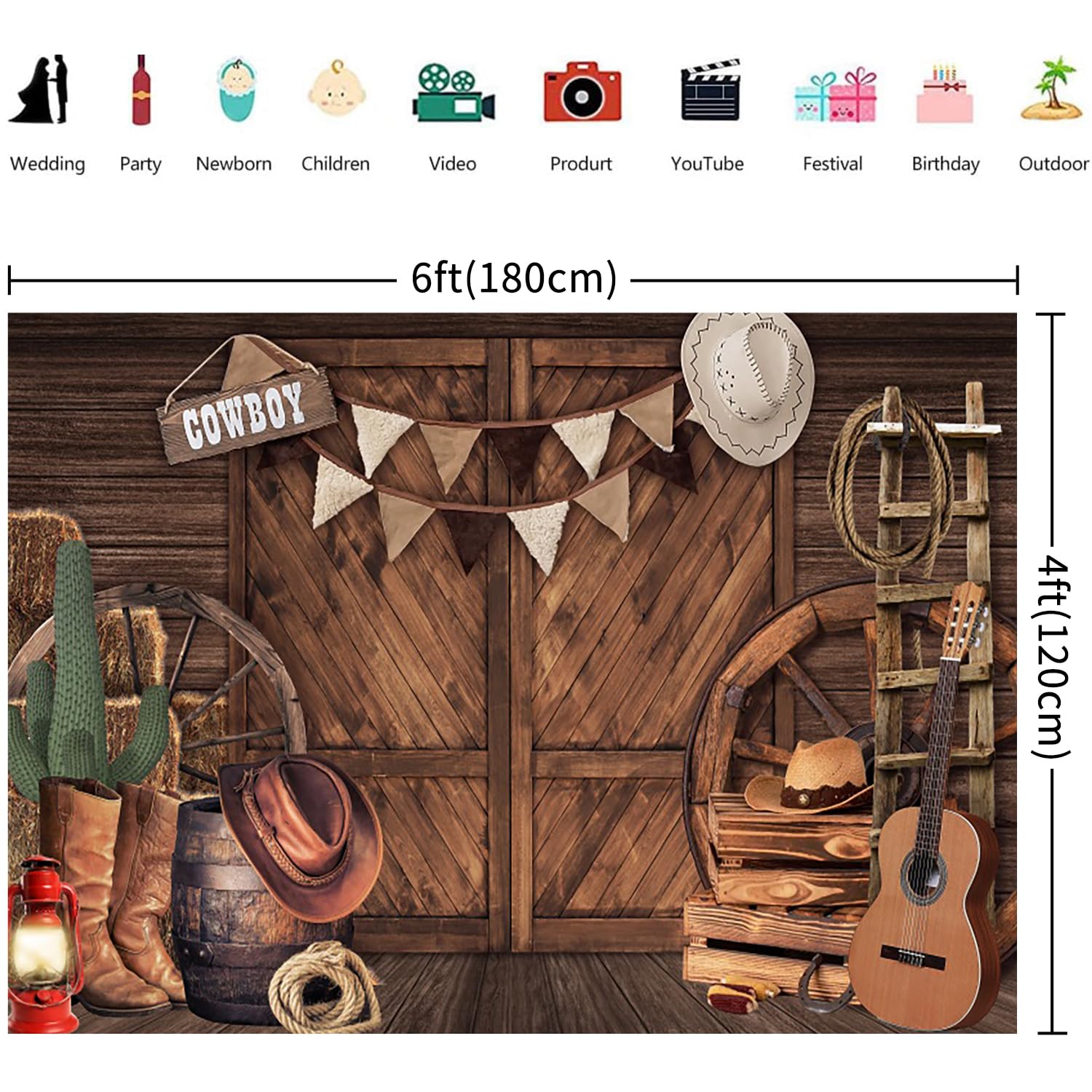 Renaiss 1.8x1.2m Occidentale festa sfondo West Cowboy rustico in legno casa fienile fotografia sfondo Saloon a tema festa di compleanno decorazione bambini adulti foto puntelli vinile