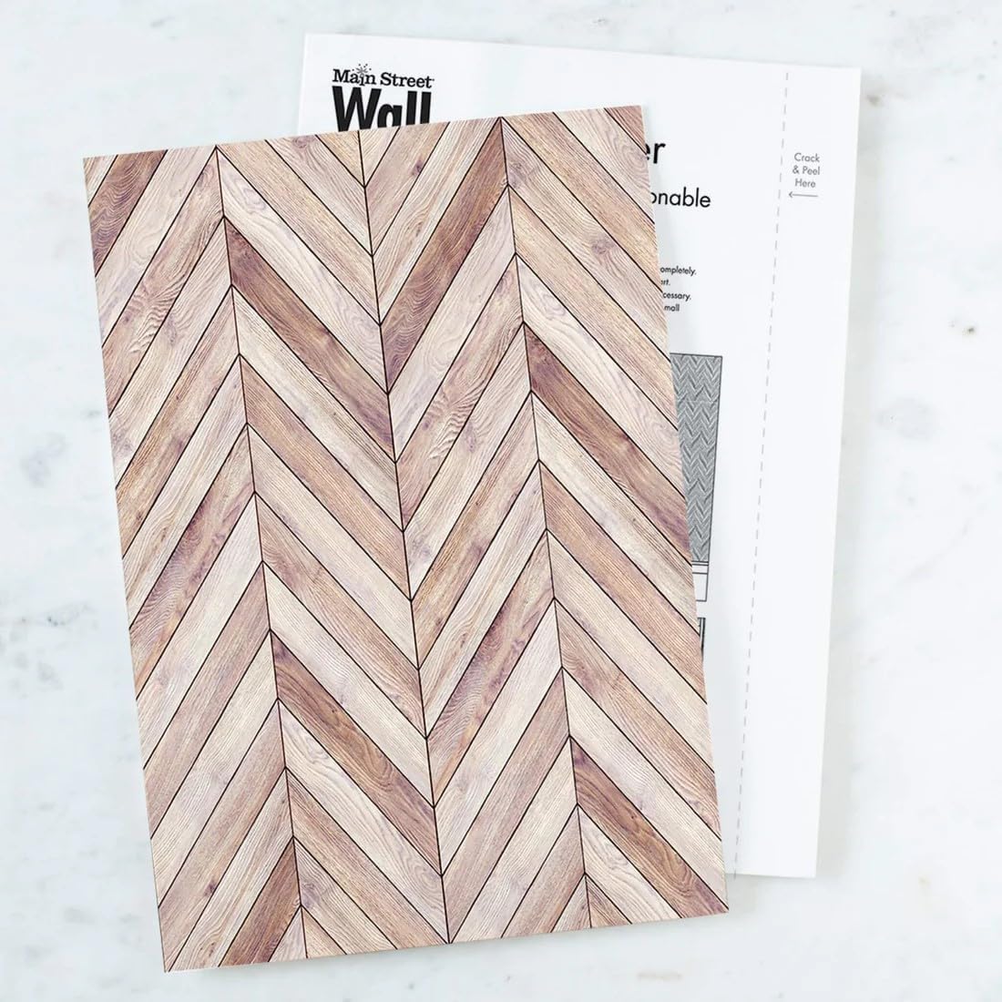 Main Street Peel and Stick Wallpaper Eco-Friendly Sheets 12 Pack, 11 X 16 Inch Herringbone Design, Wall Mural for Home Decor, Removable Wall Decor Wallpaper Peel and Stick for DIY Projects