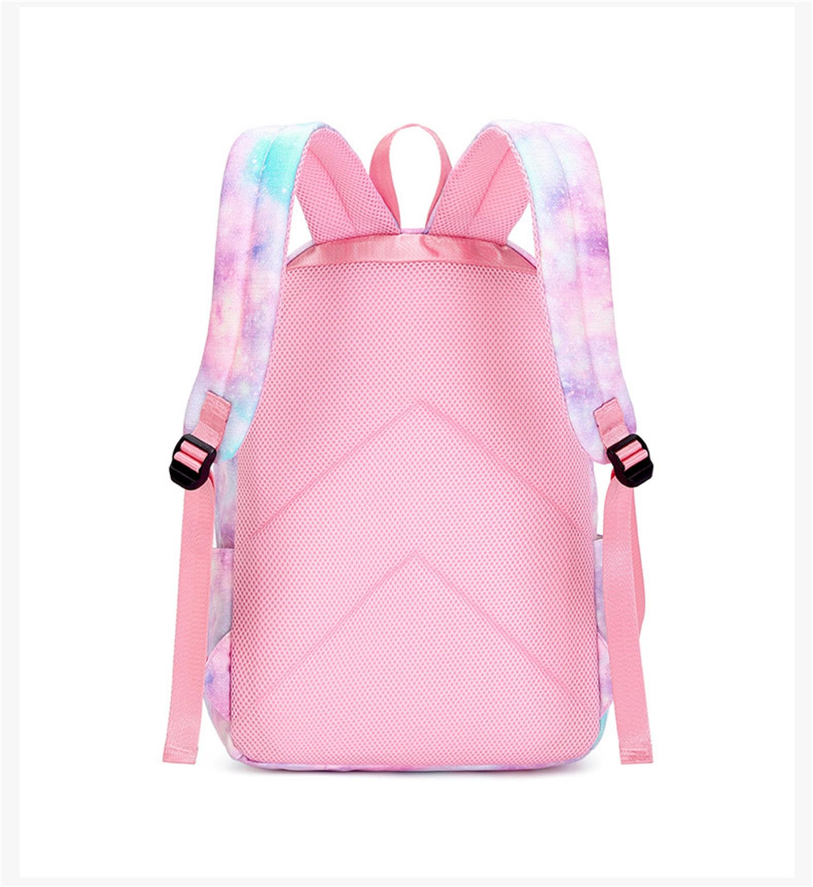Zaino Zaino Tre Pezzi Set per Ragazze con Stampa Graffiti Cielo Stellato, Zaino Studente della Scuola Elementare, Zaino Leggero-Viola Splendente