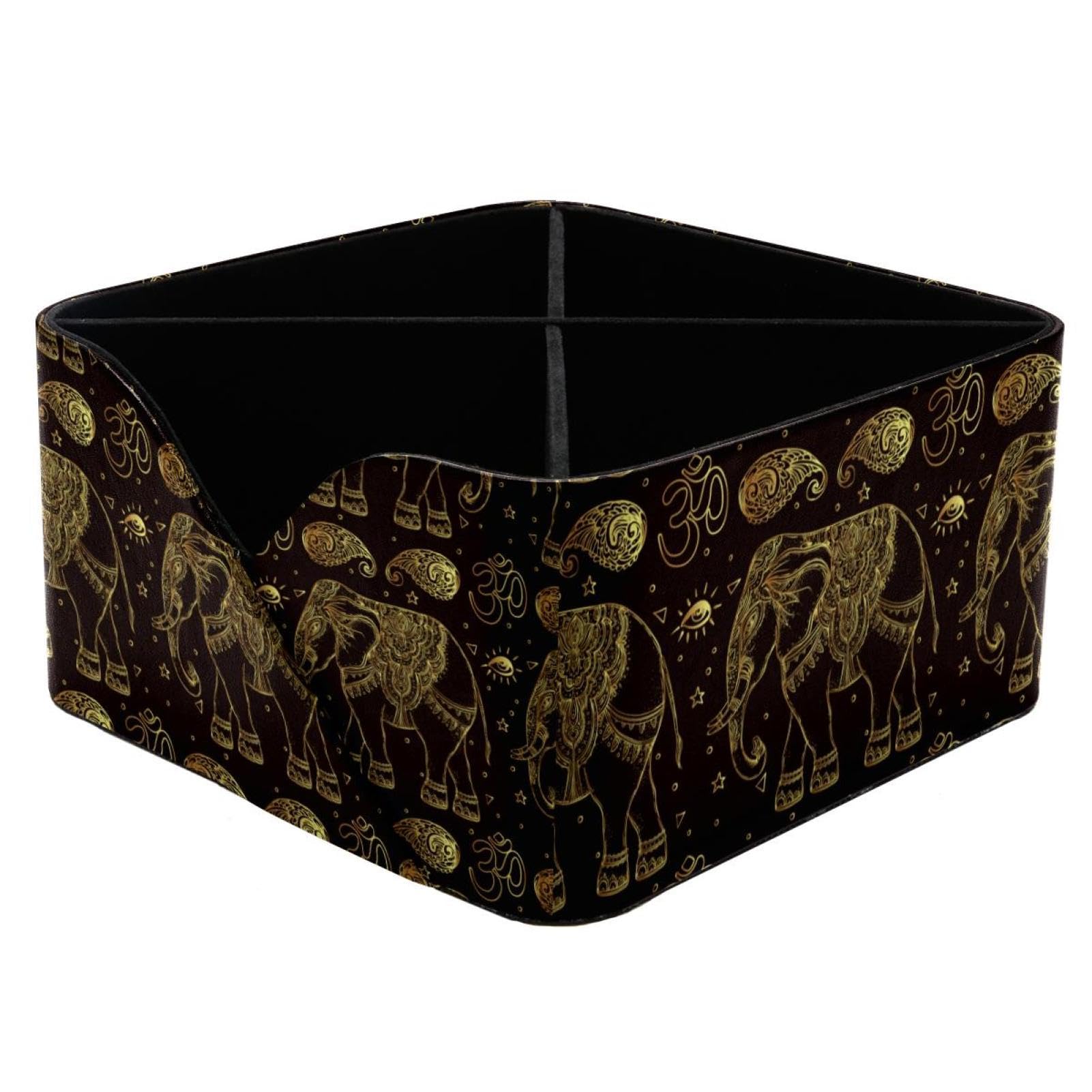 Organiseur de bureau Mandala éléphant noir pour ranger la papeterie