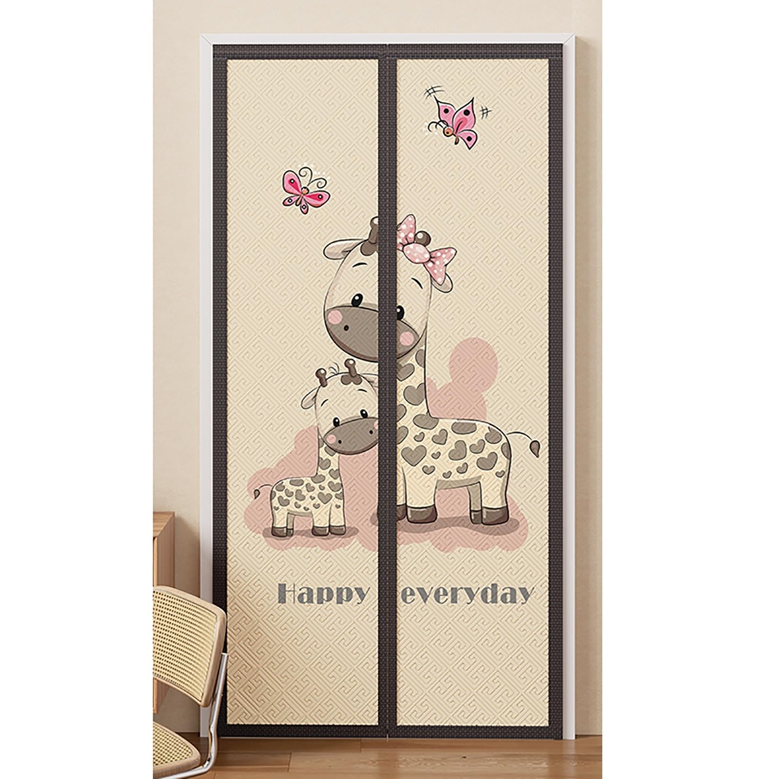 VFDVSWZSA door curtain, Magnetic Thickened to Keep Warm, Soft and Comfortable, With S-shaped Hook, for Indoor Use(Deer,140 * 220cm/55.1 * 86.6in)