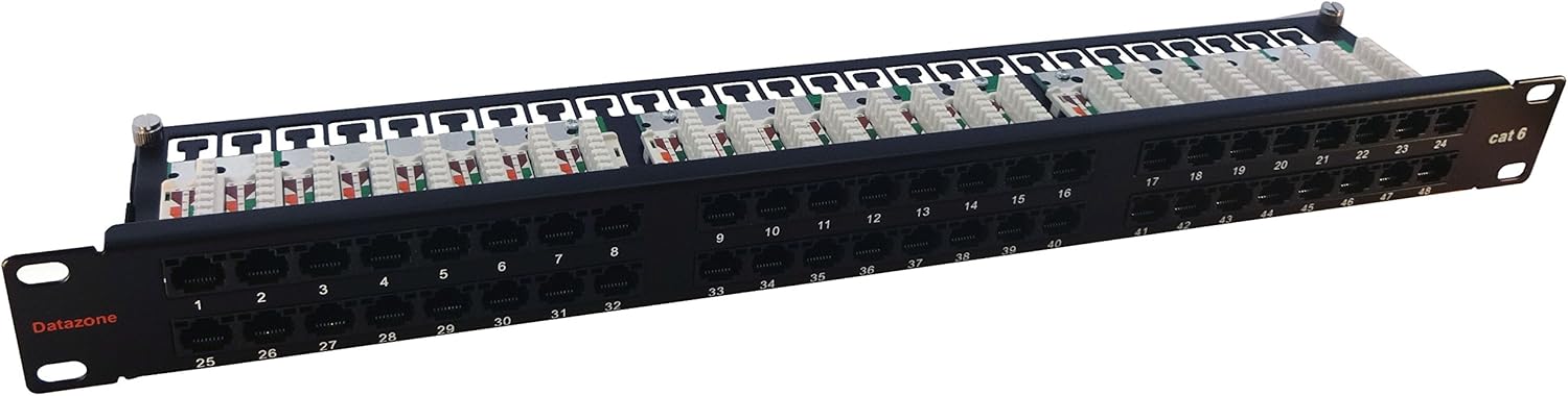 48 Way Patch Panel 1U RJ45 Cat6 48,3 cm Rack Mount réseau Ethernet ...