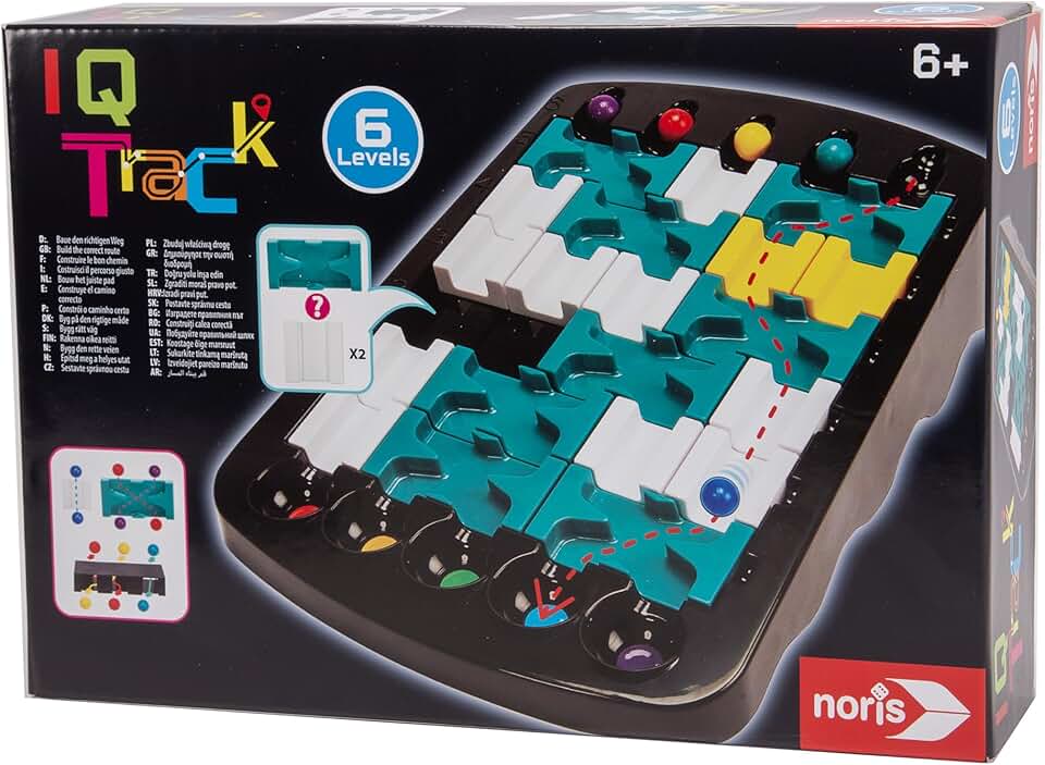 Noris 606134747 - IQ Track Spiel (Logikspiel ab 6 Jahre) - raffinierte Kugelbahn-Challenge für 1 Per