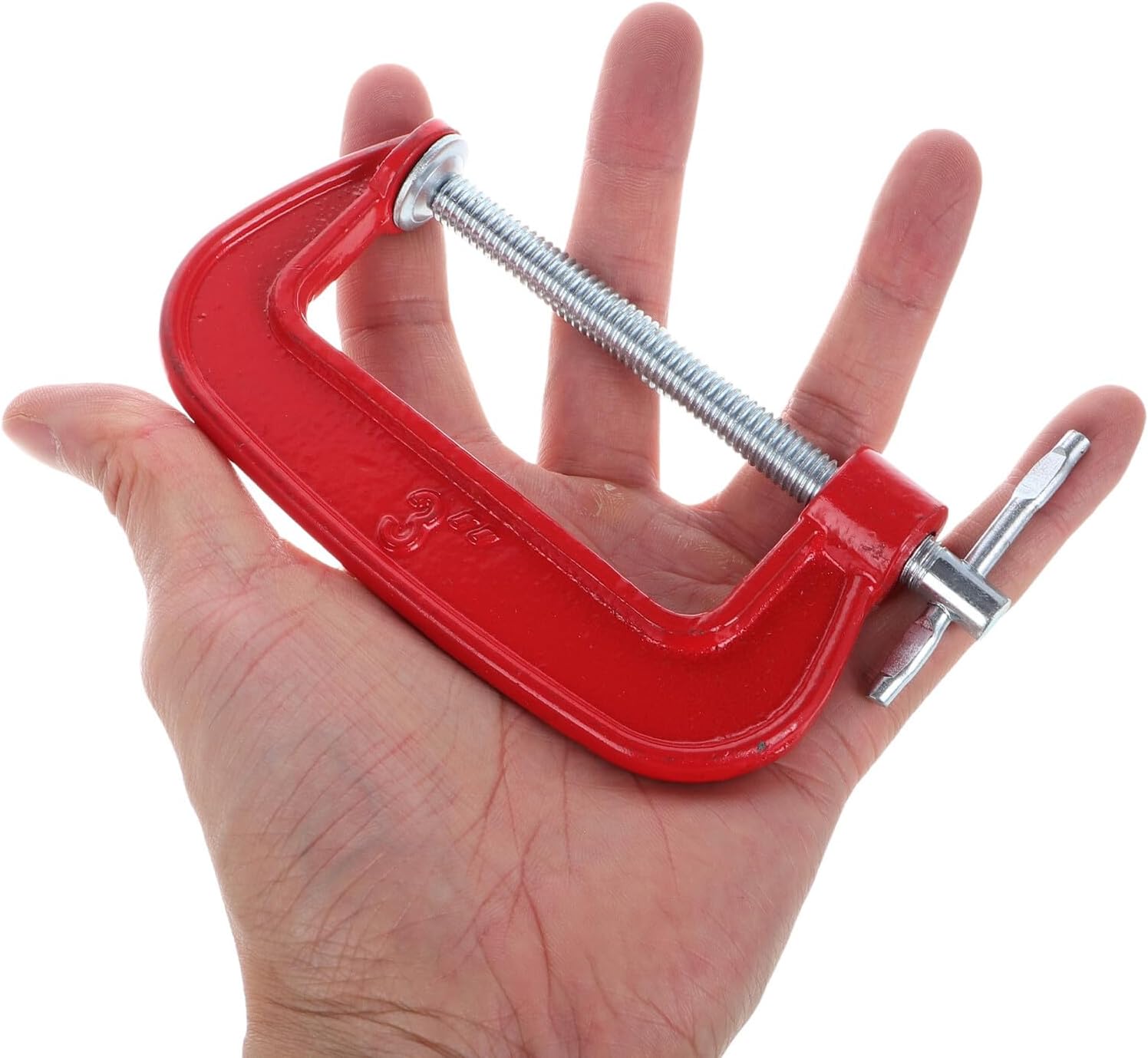 6pcs 3-inch Red Small Metal Woodworking Clamps with 77mm Wide Jaw Opening for Building and Craft Assembly