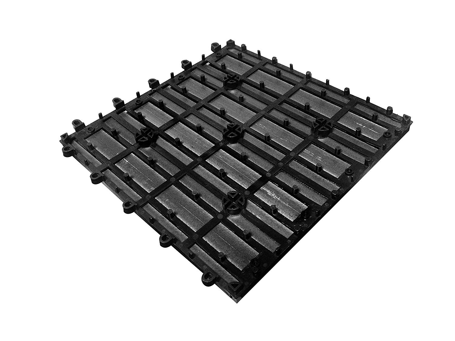 SAM WPC Fliesen, 30x30 cm, Anthrazit, 11er Spar Set für 1m², Garten klick-Fliese, Bodenbelag mit Drainage