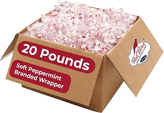 Red Bird Soft Peppermint Candy Mints, Bulk Candy Individually Wrapped, Branded Wrapper, 20 lb