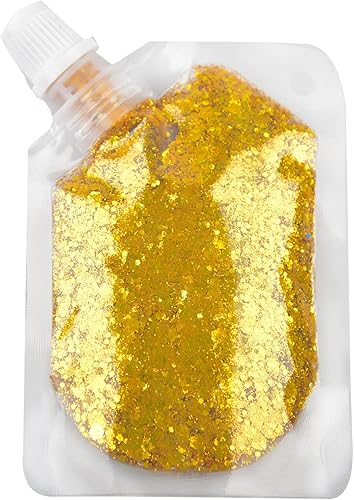 GL-Turelifes Gel de purpurina corporal, fácil de aplicar y quitar, 1.7 fl oz, lentejuelas de sirena, purpurina gruesa para cuerpo, cara, cabello,