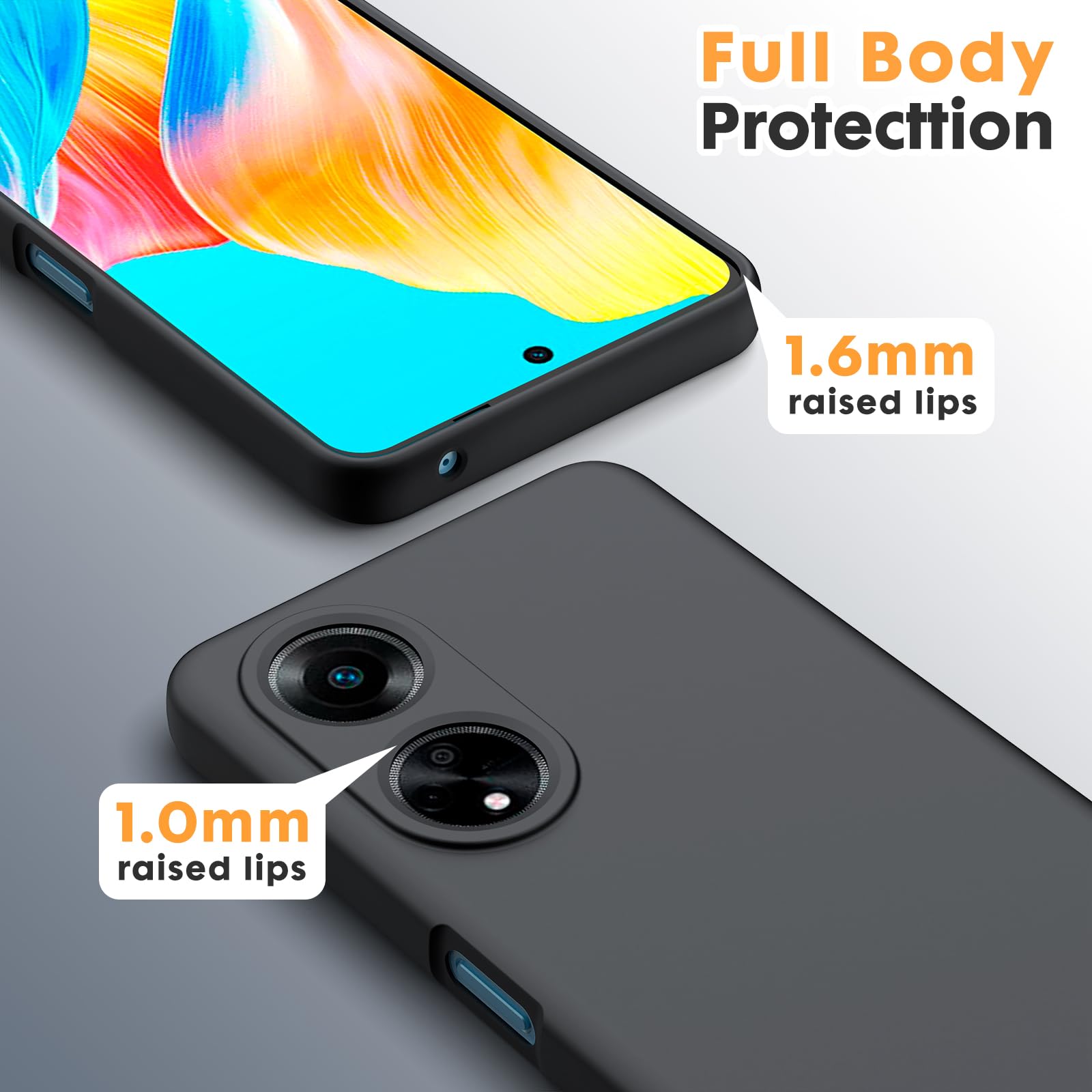 PEIYE Cover Trasparente Per Oppo A98 5G - Custodia In Silicone TPU Antiurto, Antiscivolo, Con Tappi Antipolvere