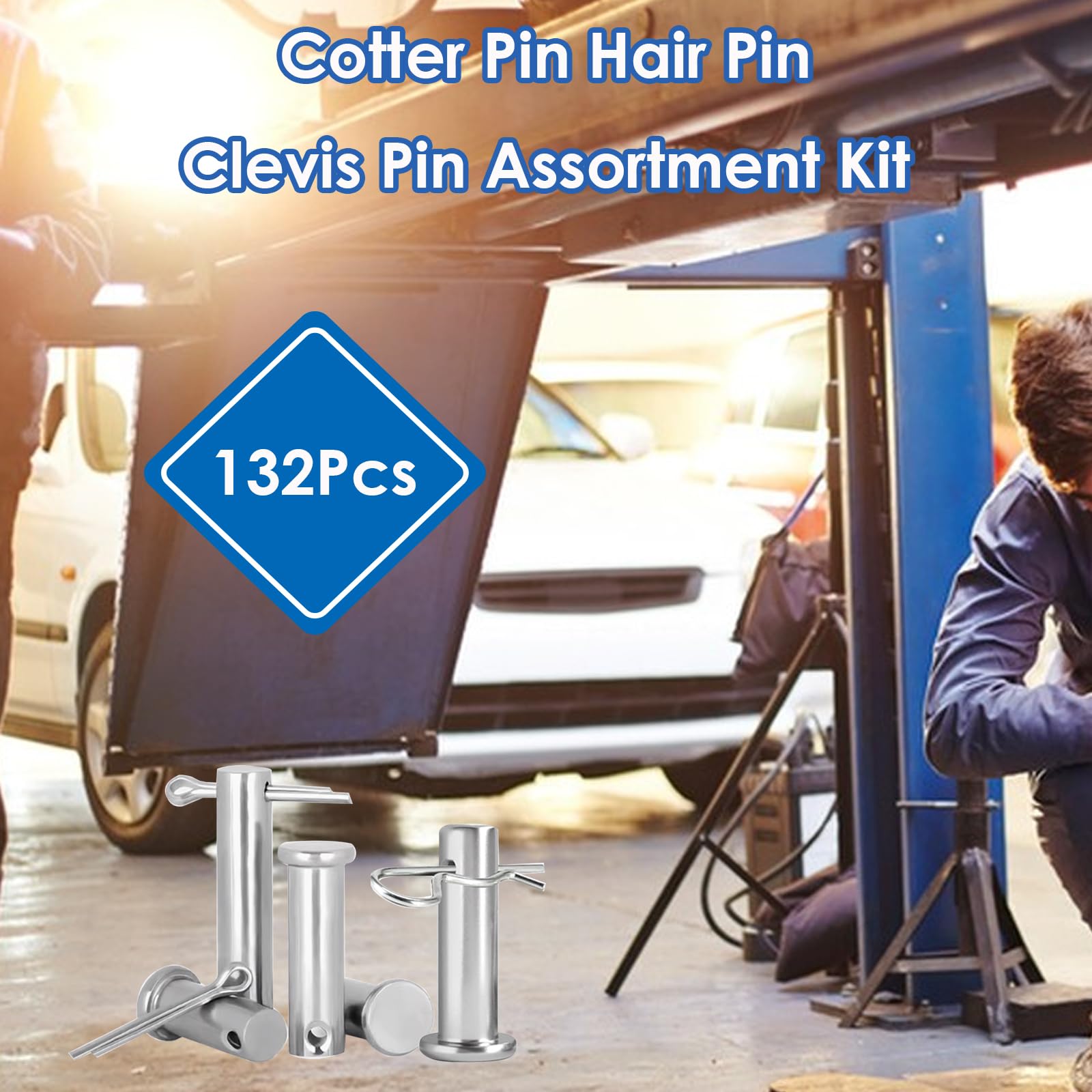 Clevis Pin Assortment Kit - 132 Stainless Steel Pins -6