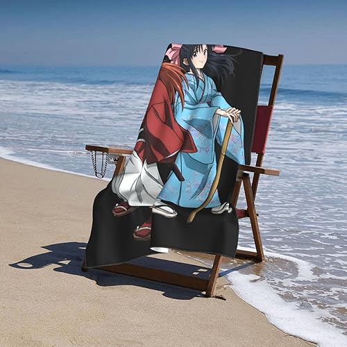 Miniatura 6 de YiNzo Anime Rurouni Kenshin - Toalla de baño súper suave para viajes, camping, natación, gimnasio, baño, yoga, 52 x 32 pulgadas